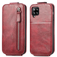 Funda de Cuero Flip para Samsung Galaxy A42 5G Rojo