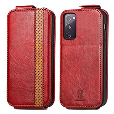 Funda de Cuero Flip para Samsung Galaxy S20 Lite 5G Rojo