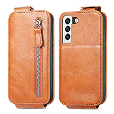 Funda de Cuero Flip para Samsung Galaxy S21 Plus 5G Marron