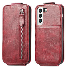 Funda de Cuero Flip para Samsung Galaxy S21 Plus 5G Rojo