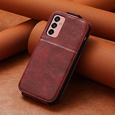 Funda de Cuero Flip S01D para Samsung Galaxy M13 4G Rojo