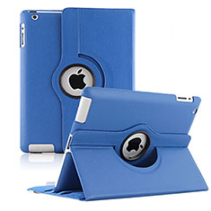 Funda de Cuero Giratoria con Soporte para Apple iPad 3 Azul