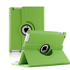 Funda de Cuero Giratoria con Soporte para Apple iPad 3 Verde