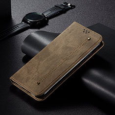 Funda de pano Cartera con Soporte B01S para Huawei P40 Caqui