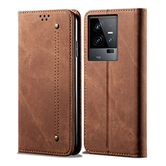 Funda de pano Cartera con Soporte B01S para Vivo iQOO 11 5G Marron