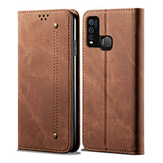 Funda de pano Cartera con Soporte B01S para Vivo Y50 Marron