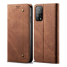 Funda de pano Cartera con Soporte B01S para Xiaomi Mi 10T 5G Marron