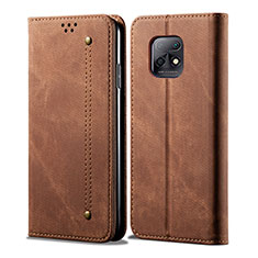 Funda de pano Cartera con Soporte B01S para Xiaomi Redmi 10X 5G Marron