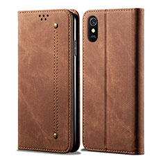 Funda de pano Cartera con Soporte B01S para Xiaomi Redmi 9AT Marron