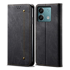 Funda de pano Cartera con Soporte B01S para Xiaomi Redmi Note 13 5G Negro