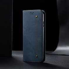 Funda de pano Cartera con Soporte B02S para Xiaomi Redmi Note 9 Pro Max Azul