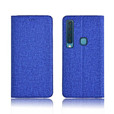 Funda de pano Cartera con Soporte Carcasa para Samsung Galaxy A9 Star Pro Azul