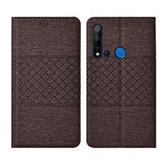 Funda de pano Cartera con Soporte H01 para Huawei Nova 5i Marron