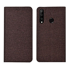 Funda de pano Cartera con Soporte H01 para Huawei P30 Lite XL Marron