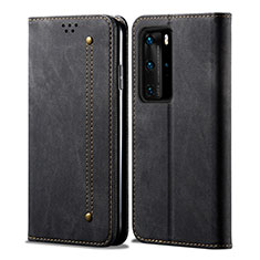 Funda de pano Cartera con Soporte H01 para Huawei P40 Pro Negro