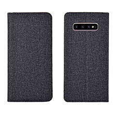 Funda de pano Cartera con Soporte H01 para Samsung Galaxy S10 Plus Negro