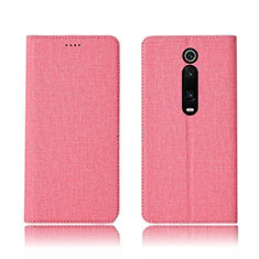 Funda de pano Cartera con Soporte H01 para Xiaomi Mi 9T Rosa