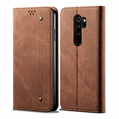 Funda de pano Cartera con Soporte H01 para Xiaomi Redmi Note 8 Pro Marron