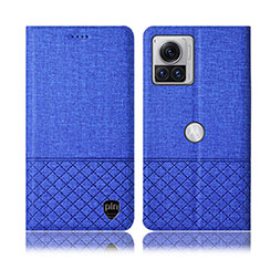 Funda de pano Cartera con Soporte H12P para Motorola Moto Edge 30 Ultra 5G Azul