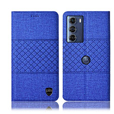 Funda de pano Cartera con Soporte H12P para Motorola Moto G200 5G Azul