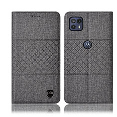 Funda de pano Cartera con Soporte H12P para Motorola Moto G50 5G Gris