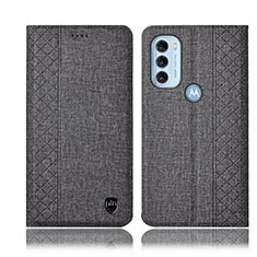 Funda de pano Cartera con Soporte H12P para Motorola Moto G71 5G Gris