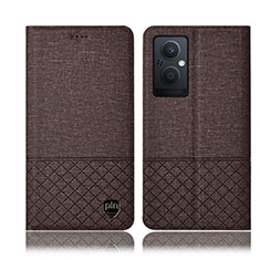 Funda de pano Cartera con Soporte H12P para OnePlus Nord N20 5G Marron