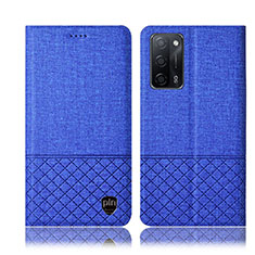 Funda de pano Cartera con Soporte H12P para Oppo A55 5G Azul