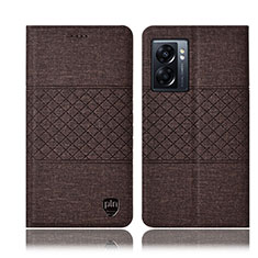 Funda de pano Cartera con Soporte H12P para Oppo A77 5G Marron