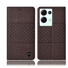 Funda de pano Cartera con Soporte H12P para Oppo Reno8 Pro 5G Marron