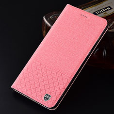 Funda de pano Cartera con Soporte H12P para Samsung Galaxy S21 Plus 5G Rosa