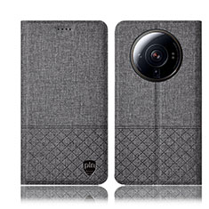 Funda de pano Cartera con Soporte H12P para Xiaomi Mi 12 Ultra 5G Gris