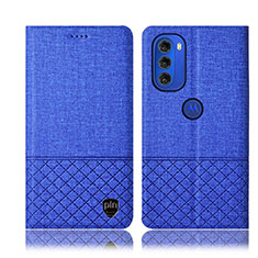 Funda de pano Cartera con Soporte H13P para Motorola Moto G51 5G Azul