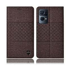 Funda de pano Cartera con Soporte H13P para Oppo Reno7 Pro 5G Marron