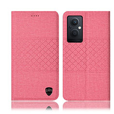 Funda de pano Cartera con Soporte H13P para Oppo Reno8 Lite 5G Rosa