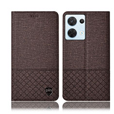 Funda de pano Cartera con Soporte H13P para Oppo Reno9 5G Marron