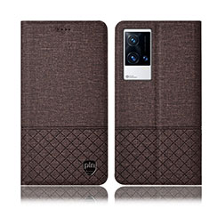 Funda de pano Cartera con Soporte H13P para Vivo iQOO 8 5G Marron