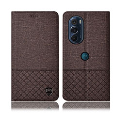 Funda de pano Cartera con Soporte H14P para Motorola Moto Edge Plus (2022) 5G Marron