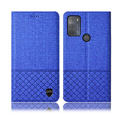 Funda de pano Cartera con Soporte H14P para Motorola Moto G50 Azul