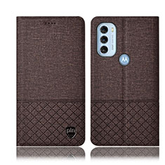 Funda de pano Cartera con Soporte H14P para Motorola Moto G71 5G Marron