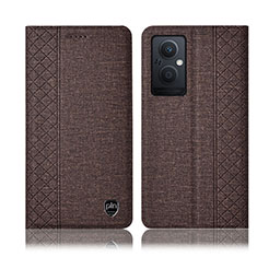 Funda de pano Cartera con Soporte H14P para OnePlus Nord N20 5G Marron