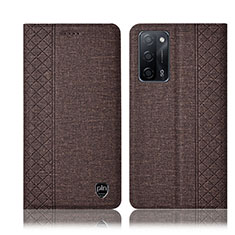 Funda de pano Cartera con Soporte H14P para Oppo A55 5G Marron