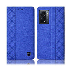 Funda de pano Cartera con Soporte H14P para Oppo A56S 5G Azul