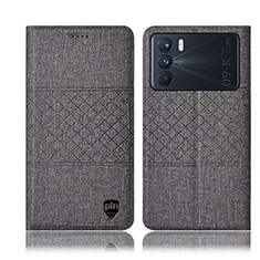 Funda de pano Cartera con Soporte H14P para Oppo K9 Pro 5G Gris