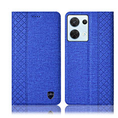 Funda de pano Cartera con Soporte H14P para Oppo Reno9 5G Azul