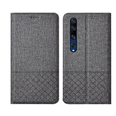 Funda de pano Cartera con Soporte L01 para Xiaomi Mi 10 Gris