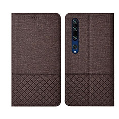 Funda de pano Cartera con Soporte L01 para Xiaomi Mi 10 Marron