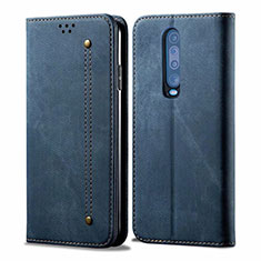 Funda de pano Cartera con Soporte L02 para Xiaomi Redmi K30i 5G Azul