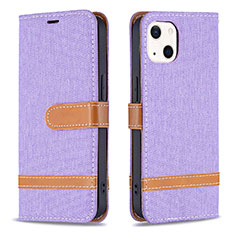 Funda de pano Cartera con Soporte para Apple iPhone 13 Morado