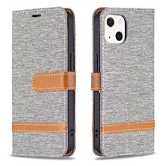 Funda de pano Cartera con Soporte para Apple iPhone 14 Plus Gris